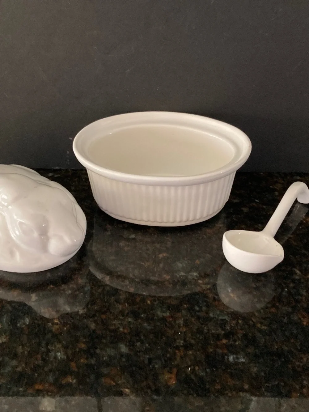 California Pottery White Rabbit Soup Tureen/Individual Size/2 Available/NEW!